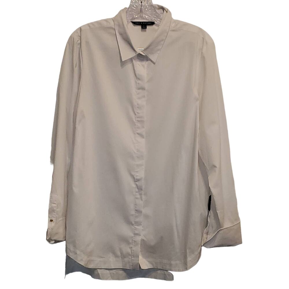 ZAC & Rachel Button Down Long Sleeve Shirt with Gold Button Accents Size Large